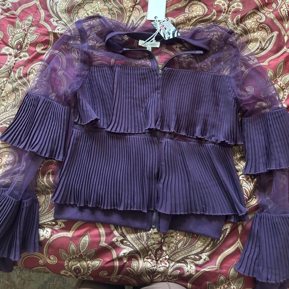 Lulumari Purple Pleated Women's Blouse